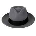 New British 100  Wool Felt Hat Men Fedora Big Size Raw Edge Brim Satin Lined