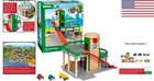 Fsc-certified 7-piece Wooden Garage Set - Compatible With All Train Sets   Cars