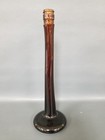 Vtg 12  Blown Glass Deep Brown Bottle Vase Long Neck Squat Round Base