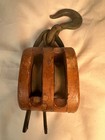 Antique Wooden Block Tackle Pulley Tall Ship Barn Rustic Decor