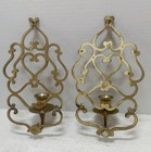 Vintage Ornate Brass Wall Sconces With Heart Design  Set Of 2  Made In India  