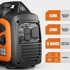 Efurden 4300w Portable Inverter Generator Gas Quiet For Home Backup   Rv Ready