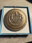 1964-1965 New York Worlds Fair Unisphere 2 5  Bronze Medal   Box   Paperwork
