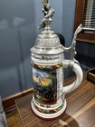 Vintage German Regimental 1 2l Beer Stein With Lithograph Bottom
