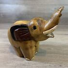 Vintage African Tribal Hand Carved Elephant Wooden Sculpture Figurine Statue 
