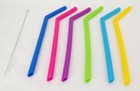 6 Big Reusable Silicone Wide Extra Straws Flexible Drinking Cleaning Brush Tf