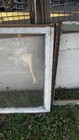Antique Wood Window Sashes With Glass  White Green Salvage Rectangle