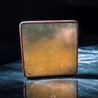 Square Tin Metal Floral Box Red Gold Silver Hinged Lid Ornate Design Holland