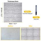 3d Wall Panels Peel And Stick  30pcs Foam Brick Wallpapers   silver Gray Tile 