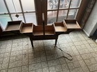 Vintage Strommen Bruk Hamar Norway Mid Century Modern Accordion Wood Sewing Box