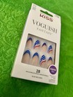 Kiss Voguish Fantasy Almond Press-on Nails Patriotic  Red  White And Blue 