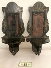 Antique 19th C  Pair Of Victorian Sconces Ebonized Wood