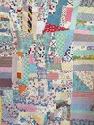 Vintage 1930s Strip Scrappy Patchwork 2-sided Firepot Quilt 82 X 50 Super Sweet