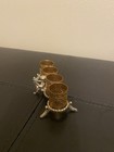 Vintage Hollywood Regency Vanity 4 Spot Lipstick Holder Gold Tone With Cherub  