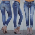 Womens High Waist Pants Stretch Skinny Ripped Denim Jeans Long Trousers S-5xl 