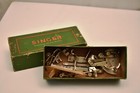 Vintage Singer Sewing Machine Accessories Box With Attachments Collectible Adver