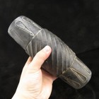 China old  Jade hongshan Culture  Black Magnet rare Cong  Statues R 502 
