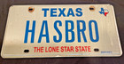 Texas State Vanity License Plate - Hasbro
