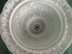 Vintage Frosted Glass Ceiling Light Fixture Art Nouveau art Deco Embossed Design