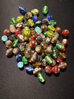 100 Grams - Glass Beads -   b1206  Foil Dot Design Fancy  10mm  80-100 Beads