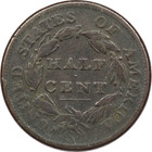 1810 Classic Head Half Cent 1 2c  Fine F 