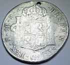 1797 Holed Spanish Bolivia 4 Reales Antique 1700 s Colonial Half Dollar 4r Coin