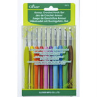 Clover 3672 Amour Crochet Hook Set Assorted - 10 Sizes Comfort Grip Handles New 