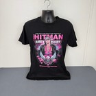 Bret Hart The Hitman T-shirt Mens Medium Graphic Tee Black Pink Wrestling
