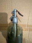 Vintage 1940s Glass Siphon seltzer Water Bottle Green Aqua Argentina