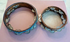 Vintage 10  And 8  Wood Tambourines  Stagered Double Row Jingles