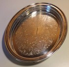 Vintage Wm Rogers Oval Silverplate Reticulated 11 5    Gallery Tray 79g