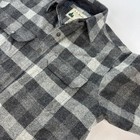 Vintage Ll Bean Maine Guide Shirt Jacket Mens Medium Gray Plaid Wool Primaloft