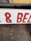 Vtg Trade 80s Bars Bells Game Ad Country Primitive Sign Bar Kitchen Carnival