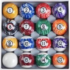 Billmart Billiard Balls Set 16 Pool Table Balls 2-1 4  Regulation Size Marble