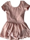 Bloch Girls  Pink Ballet Dance Dress Leotard Chiffon Skirt Short Sleeve 6x 7