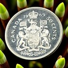 1965 Unc Canada 50 Cents 80  Silver - Canadian Half Dollar  0 50 - Elizabeth Ii