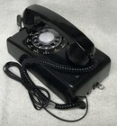 Vintage 1960s Western Electric A b 554  10-68  Black Rotary Wall Mount Telephone