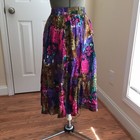 Made In Usa Womens Skirt S Pockets Vintage Multicolor Pink Teal Purple Skirt