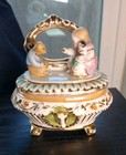 Conta Boehme Trinket Box  Antique Porcelain  Mother And Child With Animal