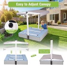 Kids Wooden Outdoor Sandbox With Canopy  2 Foldable Bench Seats-blue