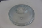 Vintage Ceiling Light Fixture Globe 3 Hole Globe Clear Glass With Frosted Mid