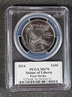      2014  100 American Eagle 1 Oz Platinum Coin Pcgs Ms70 First Strike Mercanti