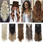 Natural 100  Real Long Wavy Clip In Hair Extensions As Human Straight Full Head