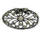 Vintage Musi Shoe Clips Silver Tone Ornate Design Set Of 2 With Rhinestones