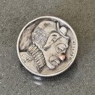 1927 Buffalo Nickel Carved Into A Clown With Copper Nose Hobo Nickel