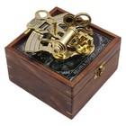 Brass Sextant 4 7 Inch With Wooden Box Nautical Gift  Maritime Decor