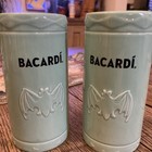 2 Bacardi Tiki Mugs Rum Anejo Cuatro Totem Tumbler Cup Ceramic 16oz Drinking Cup