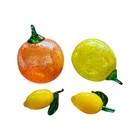 Vintage Murano Style Art Glass Fruit Lot Orange Lemons Hand Blown 4 Pc Decor