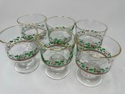 6 Vintage Arby s Libbey Dessert Dishes Glasses Holly Berry Gold Rim Christmas