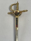 Vintage Toledo Spanish Ornate Damascene Sword Letter Opener 5   